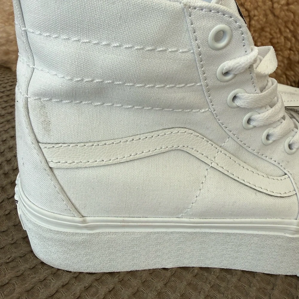 Vans Women's SK8-Hi Tapered Stackform Sneakers, Canvas True Whitewashing - Picture 8 of 8